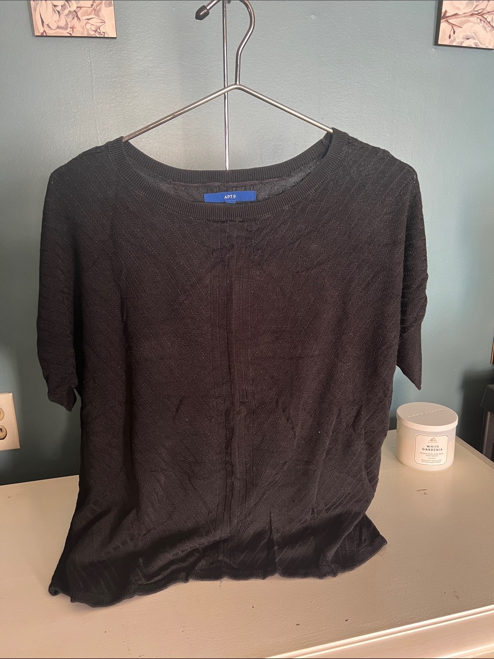 Apt. 9 Black Short-Sleeve Knit Top